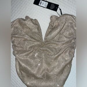 Fashion Nova - Gold Bodysuit (Size XS)
